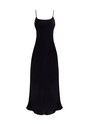 Платье миди по косой на тонких бретелях из итальянской вискозы Черный цвет
