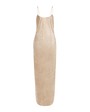 Жатое платье-сарафан из вискозы Бежевый цвет